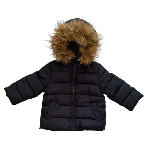 Baby GAP Unisex Toddler Cold Control Max Puffer Jacket Hooded Black Size 18-24M - Picture 1 of 4